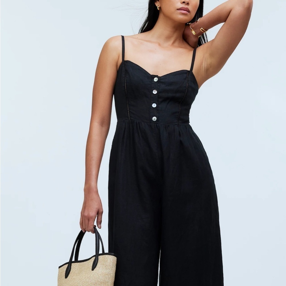 Madewell Sleeveless Wide leg Jumpsuit in 100% Linen NWT